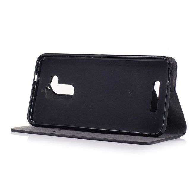 Hülle für Asus Zenfone 3 Max  - Cover aus Leder/Stoff - zweifarbig - mit Kreditkartenslots - kaffeefarben