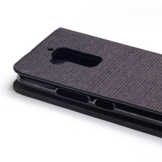 Hülle für Asus Zenfone 3 Max  - Cover aus Leder/Stoff - zweifarbig - mit Kreditkartenslots - kaffeefarben