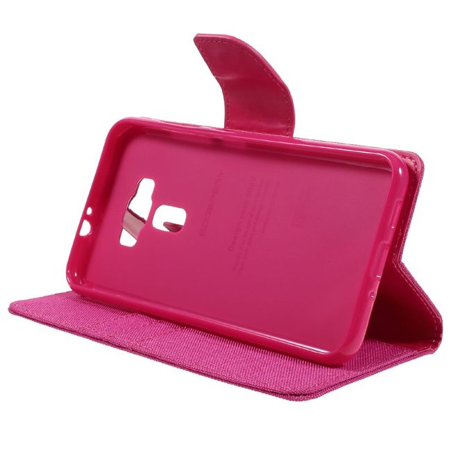 Goospery - Asus Zenfone 3 Hülle - Handy Bookcover - Canvas Diary Series - pink