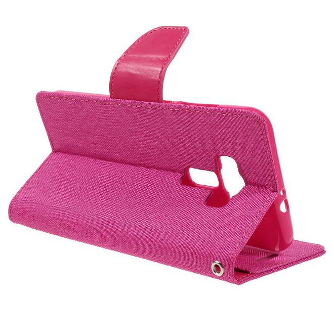 Goospery - Asus Zenfone 3 Hülle - Handy Bookcover - Canvas Diary Series - pink