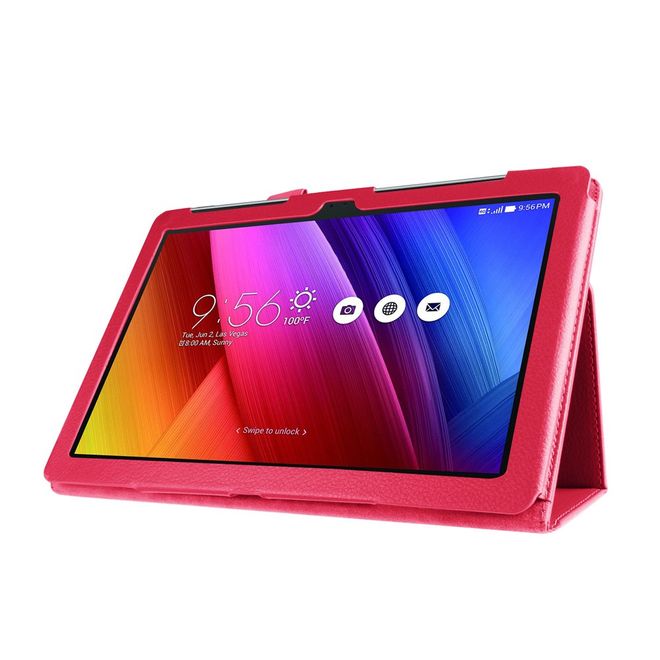 Hülle für Asus ZenPad 10 - Case aus Leder - mit Litchitextur und Standfunktion - rosa
