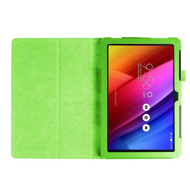 Hülle für Asus ZenPad 10 - Case aus Leder - mit Litchitextur und Standfunktion - grün