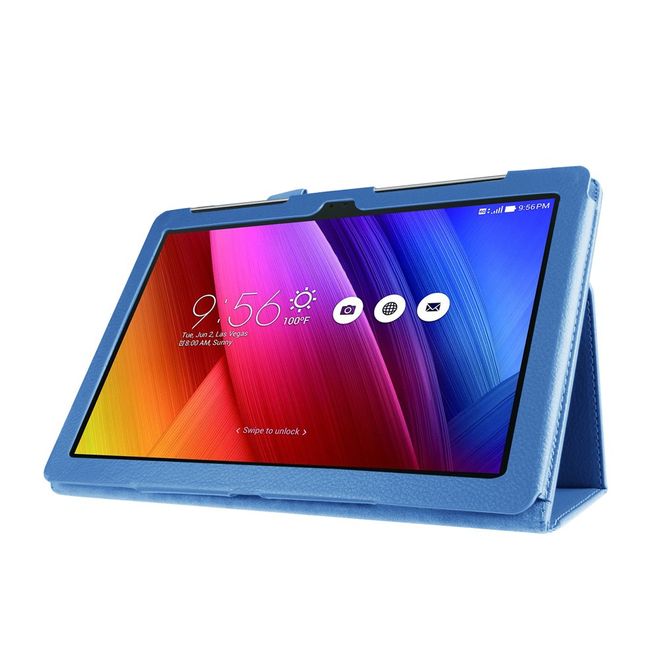 Hülle für Asus ZenPad 10 - Case aus Leder - mit Litchitextur und Standfunktion - hellblau