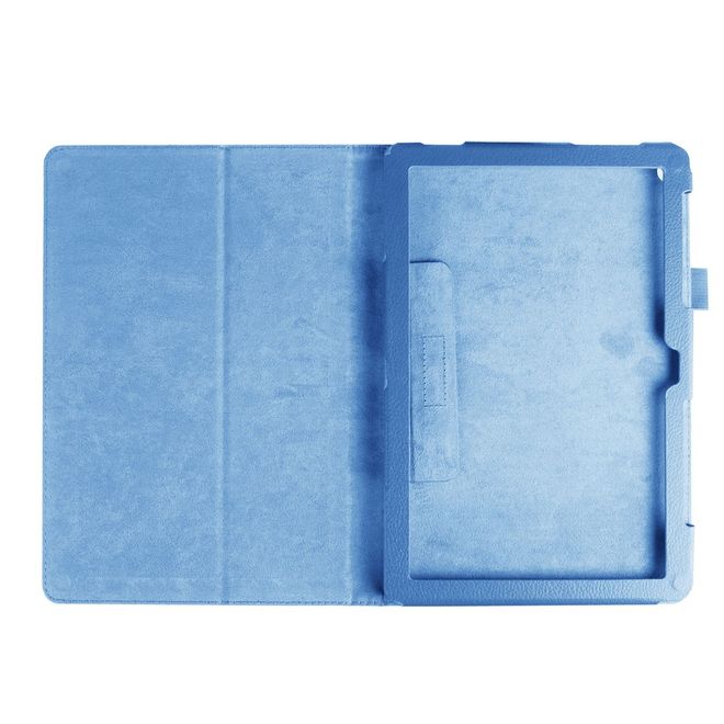 Hülle für Asus ZenPad 10 - Case aus Leder - mit Litchitextur und Standfunktion - hellblau