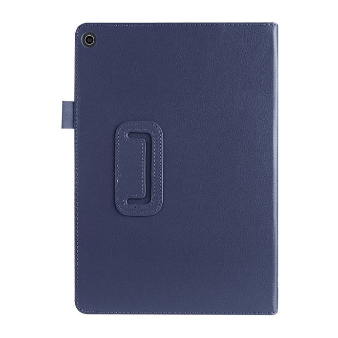 Hülle für Asus ZenPad 10 - Case aus Leder - mit Litchitextur und Standfunktion - dunkelblau