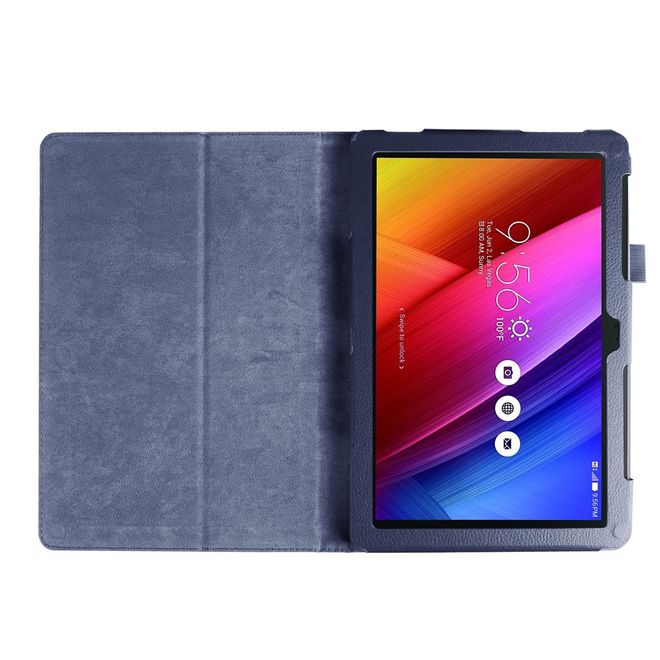 Hülle für Asus ZenPad 10 - Case aus Leder - mit Litchitextur und Standfunktion - dunkelblau