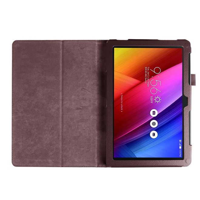 Hülle für Asus ZenPad 10 - Case aus Leder - mit Litchitextur und Standfunktion - braun
