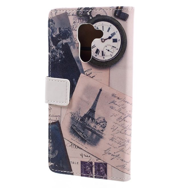 Hülle für BlackBerry DTEK60 - Case aus Leder - Eiffelturm und Feder