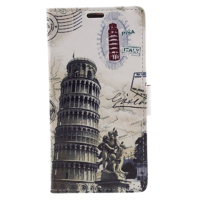 Hülle für BlackBerry DTEK60 - Case aus Leder - Schiefer Turm von Pisa