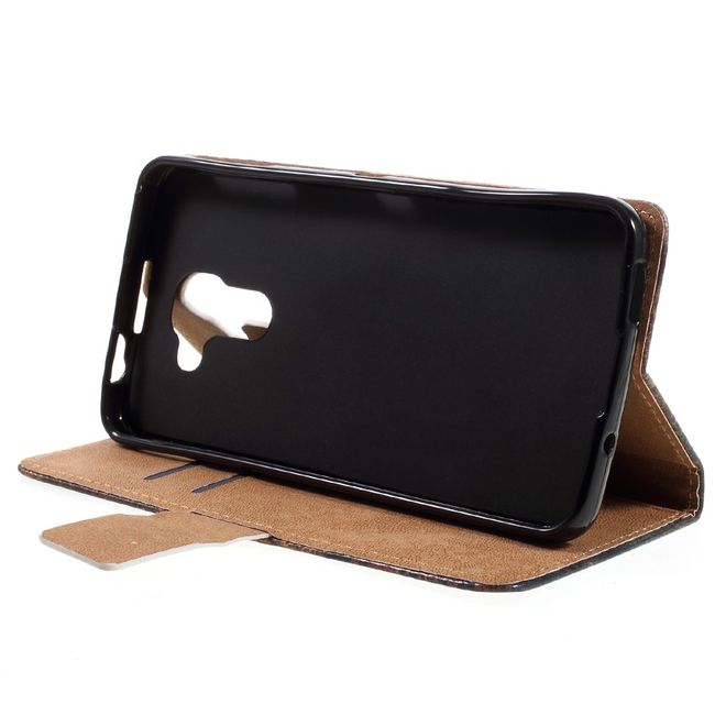 Hülle für BlackBerry DTEK60 - Case aus Leder - Eiffelturm und Ahorn Blatt