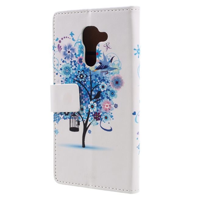 Hülle für BlackBerry DTEK60 - Case aus Leder - blauer Baum