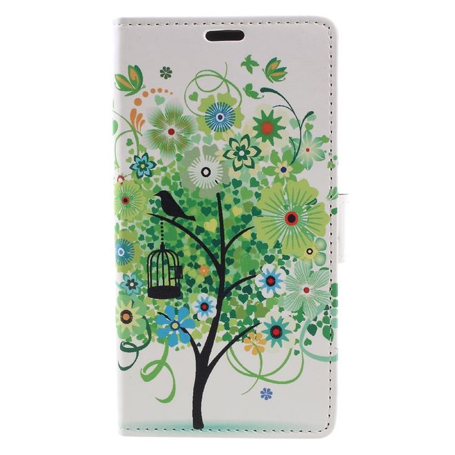 Hülle für BlackBerry DTEK60 - Case aus Leder - Grüner Baum