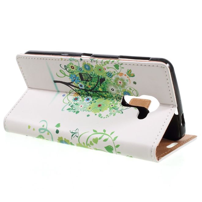 Hülle für BlackBerry DTEK60 - Case aus Leder - Grüner Baum