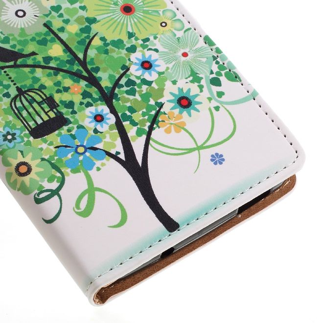 Hülle für BlackBerry DTEK60 - Case aus Leder - Grüner Baum