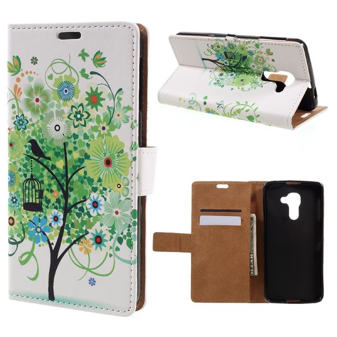 Hülle für BlackBerry DTEK60 - Case aus Leder - Grüner Baum