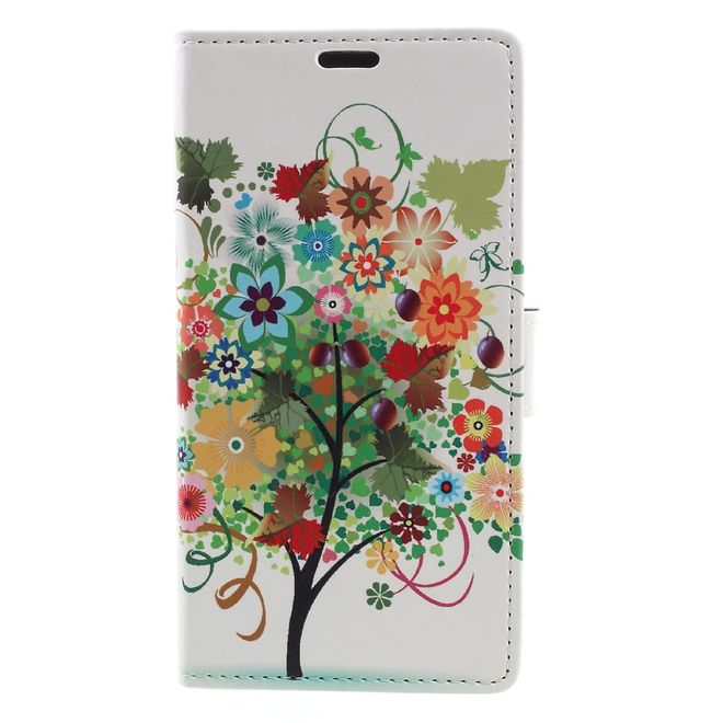 Hülle für BlackBerry DTEK60 - Case aus Leder - farbiger baum