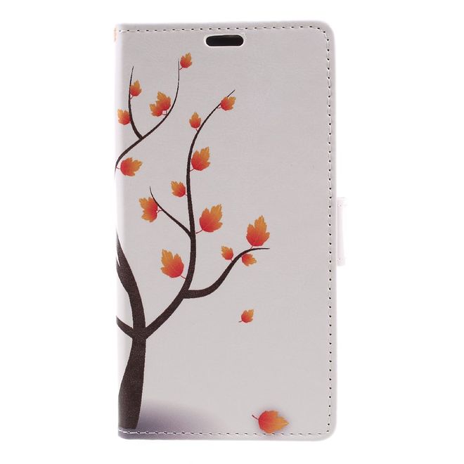 Hülle für BlackBerry DTEK60 - Case aus Leder - herbstlicher Baum
