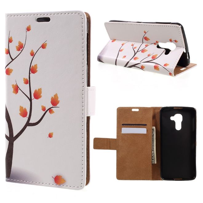 Hülle für BlackBerry DTEK60 - Case aus Leder - herbstlicher Baum