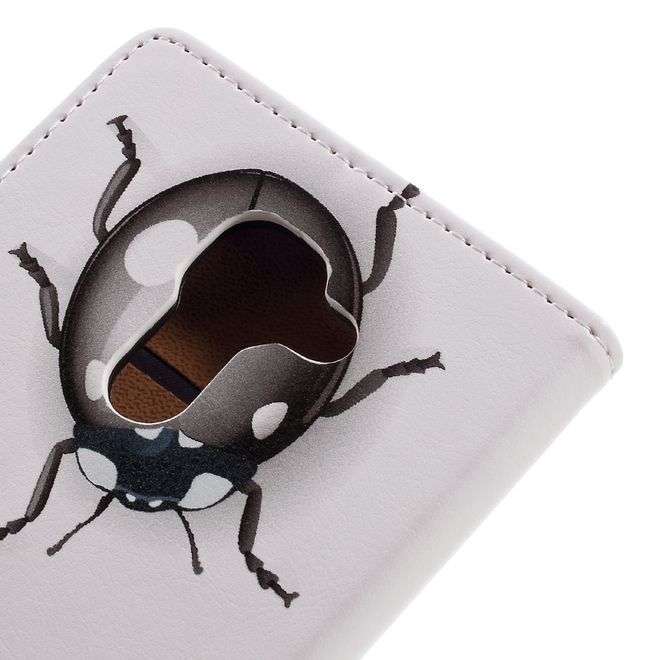 Hülle für BlackBerry DTEK60 - Case aus Leder - farbige Marienkäfer