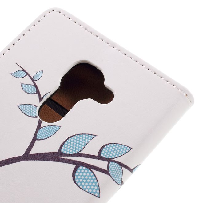 Hülle für BlackBerry DTEK60 - Case aus Leder - zwei Eulen auf einem Ast