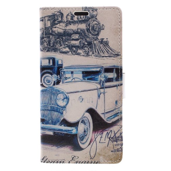 Hülle für BlackBerry DTEK60 - Case aus Leder - Retro Auto