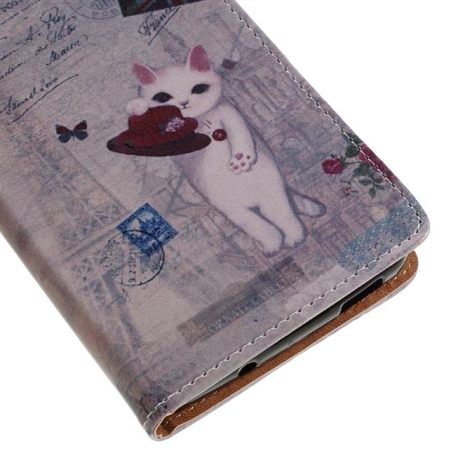 Hülle für BlackBerry DTEK60 - Case aus Leder - England Flagge und Katze