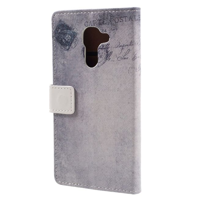 Hülle für BlackBerry DTEK60 - Case aus Leder - USA Flagge und Katze