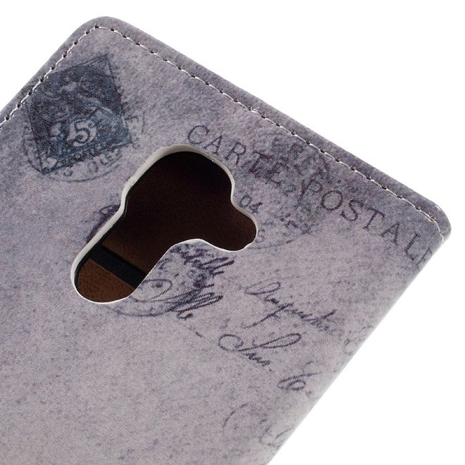 Hülle für BlackBerry DTEK60 - Case aus Leder - USA Flagge und Katze