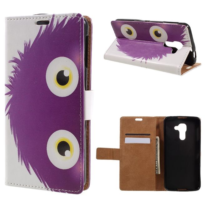 Hülle für BlackBerry DTEK60 - Case aus Leder - purpurnes Monster