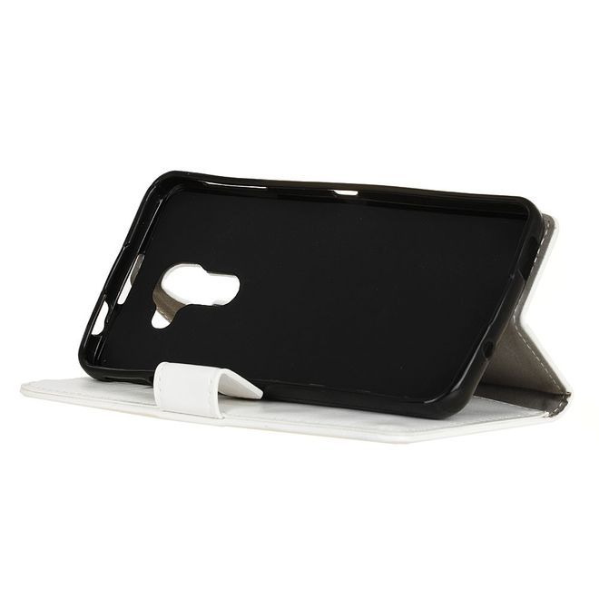 BlackBerry DTEK60 Handy Hülle - Crazy Horse Leder Cover - mit Standfunktion - weiss