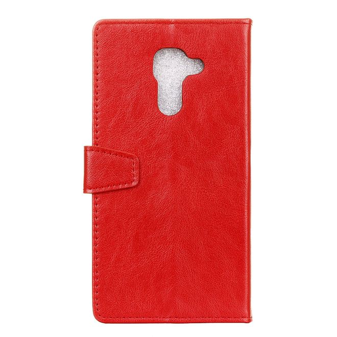BlackBerry DTEK60 Handy Hülle - Crazy Horse Leder Cover - mit Standfunktion - rot