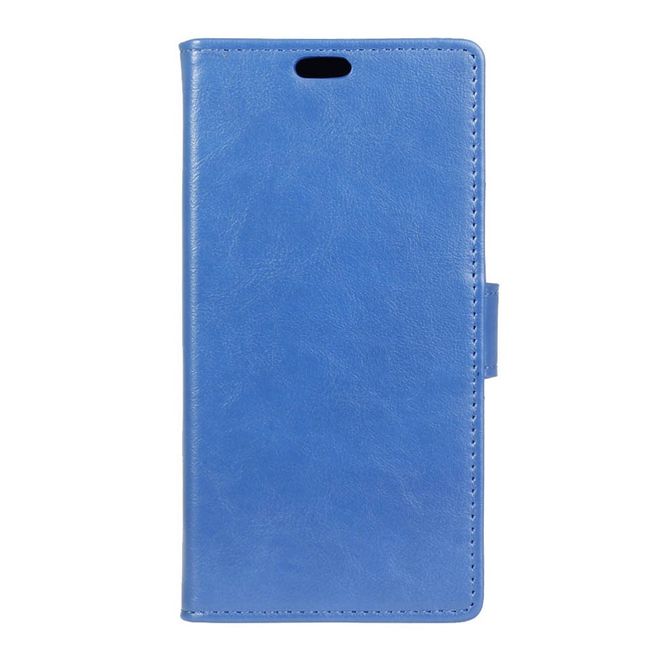 BlackBerry DTEK60 Handy Hülle - Crazy Horse Leder Cover - mit Standfunktion - blau