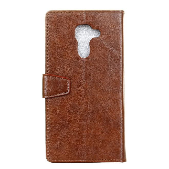 BlackBerry DTEK60 Handy Hülle - Crazy Horse Leder Cover - mit Standfunktion - braun