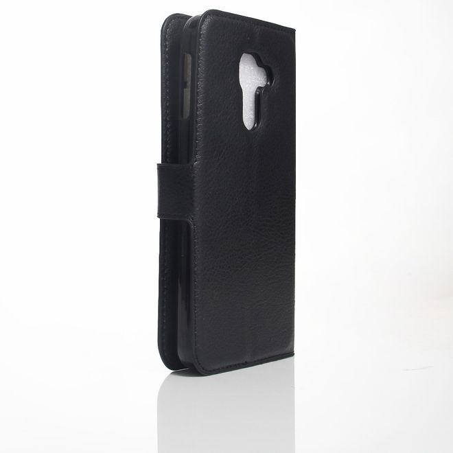 Handy Hülle für BlackBerry DTEK60 - Case aus Leder - mit Litchitextur und Standfunktion - schwarz