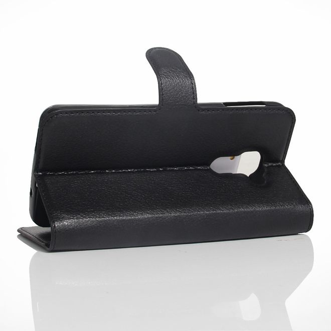 Handy Hülle für BlackBerry DTEK60 - Case aus Leder - mit Litchitextur und Standfunktion - schwarz