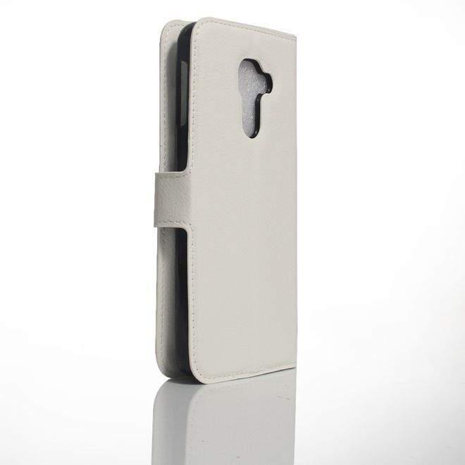 Handy Hülle für BlackBerry DTEK60 - Case aus Leder - mit Litchitextur und Standfunktion - weiss