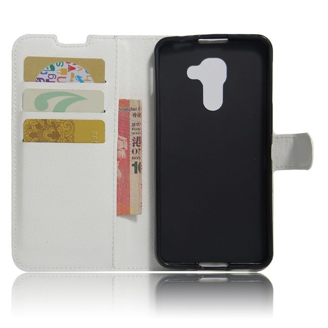 Handy Hülle für BlackBerry DTEK60 - Case aus Leder - mit Litchitextur und Standfunktion - weiss