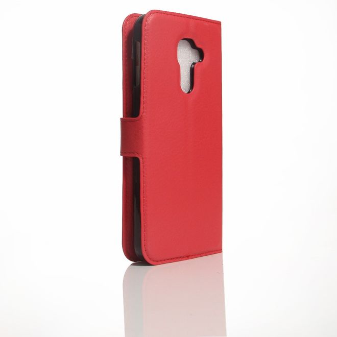 Handy Hülle für BlackBerry DTEK60 - Case aus Leder - mit Litchitextur und Standfunktion - rot