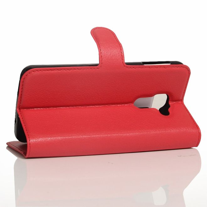 Handy Hülle für BlackBerry DTEK60 - Case aus Leder - mit Litchitextur und Standfunktion - rot