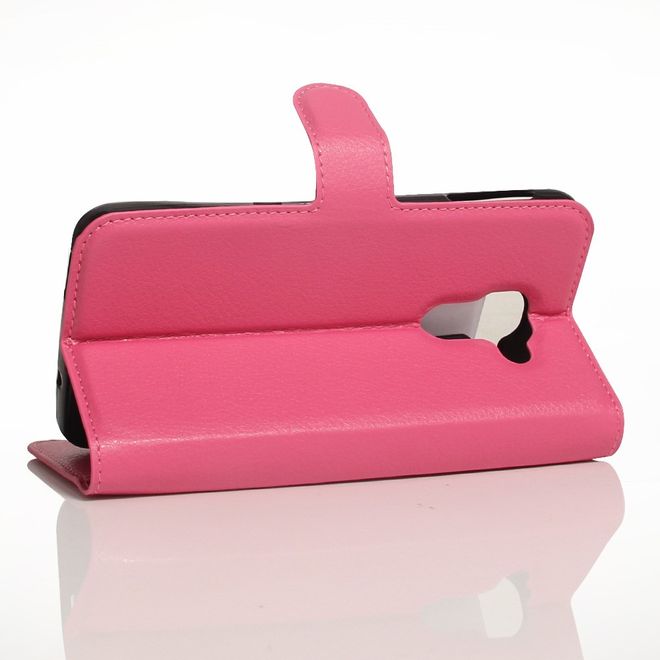 Handy Hülle für BlackBerry DTEK60 - Case aus Leder - mit Litchitextur und Standfunktion - rosa