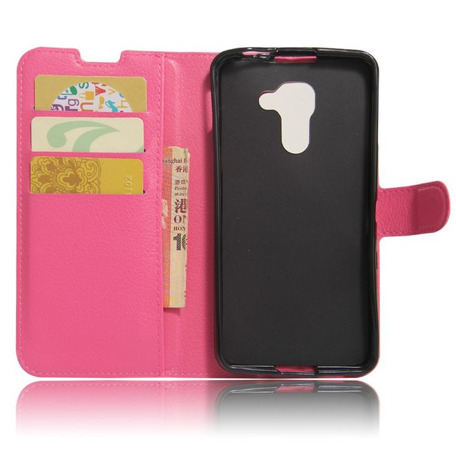 Handy Hülle für BlackBerry DTEK60 - Case aus Leder - mit Litchitextur und Standfunktion - rosa