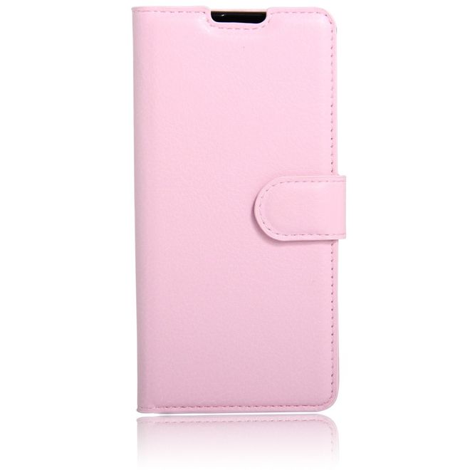 Handy Hülle für BlackBerry DTEK60 - Case aus Leder - mit Litchitextur und Standfunktion - pink