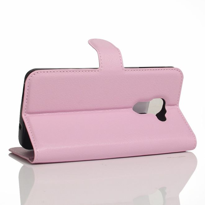 Handy Hülle für BlackBerry DTEK60 - Case aus Leder - mit Litchitextur und Standfunktion - pink