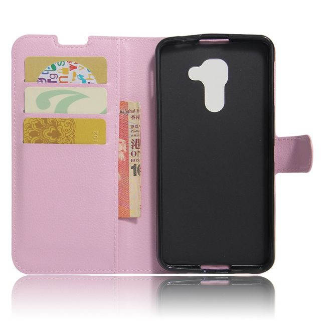 Handy Hülle für BlackBerry DTEK60 - Case aus Leder - mit Litchitextur und Standfunktion - pink