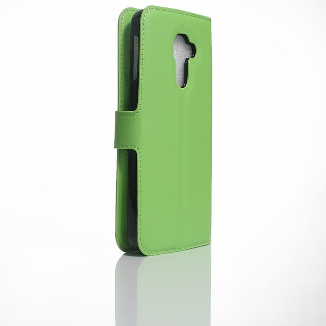 Handy Hülle für BlackBerry DTEK60 - Case aus Leder - mit Litchitextur und Standfunktion - grün