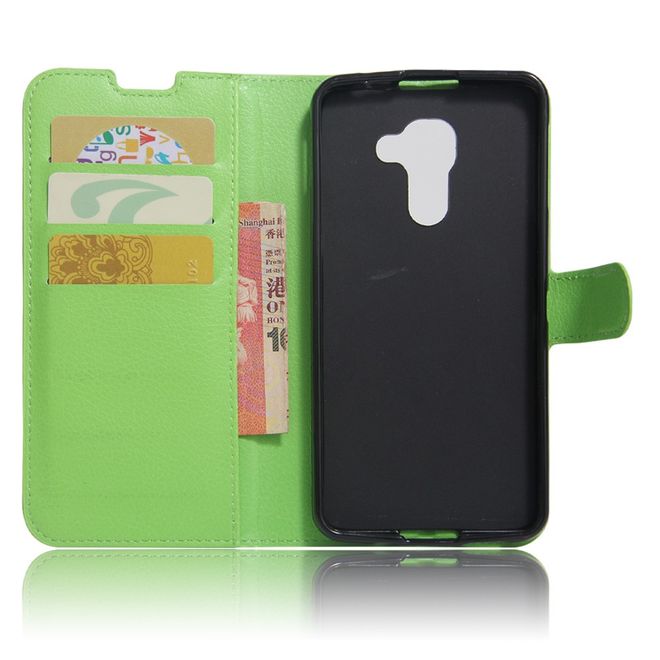 Handy Hülle für BlackBerry DTEK60 - Case aus Leder - mit Litchitextur und Standfunktion - grün