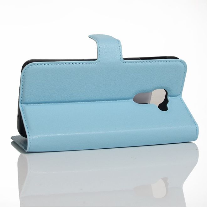 Handy Hülle für BlackBerry DTEK60 - Case aus Leder - mit Litchitextur und Standfunktion - blau