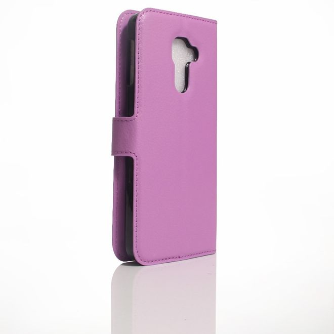 Handy Hülle für BlackBerry DTEK60 - Case aus Leder - mit Litchitextur und Standfunktion - purpur