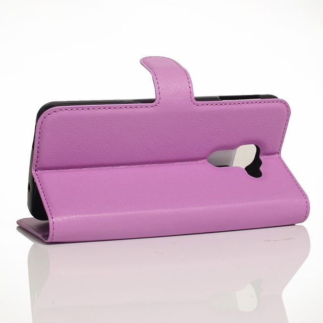 Handy Hülle für BlackBerry DTEK60 - Case aus Leder - mit Litchitextur und Standfunktion - purpur