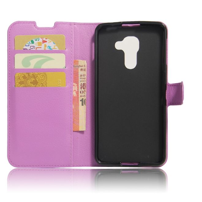 Handy Hülle für BlackBerry DTEK60 - Case aus Leder - mit Litchitextur und Standfunktion - purpur